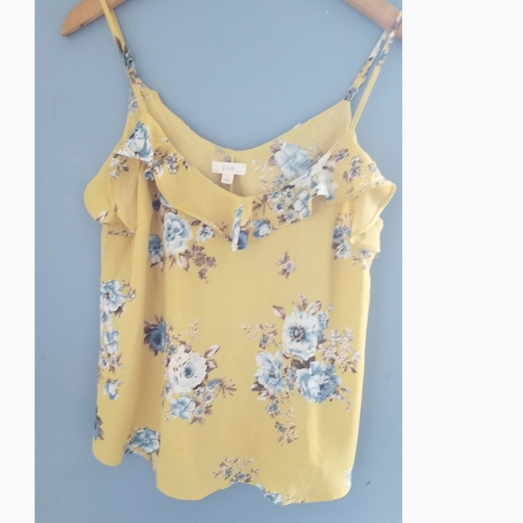 Yellow Ruffle Tank Top - Picture 4 of 7